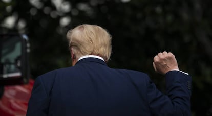 El presidente de EE UU, Donald Trump, al finalizar un evento en la Casa Blanca el 16 de julio de 2020.