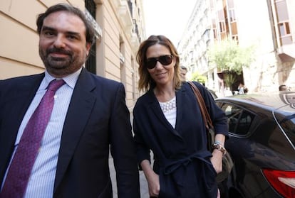La empresaria María Ilia García de Sáez Borbón Dos Sicilias, a su llegada a la Audiencia Nacional.