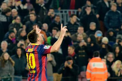 Messi celebra uno de sus goles