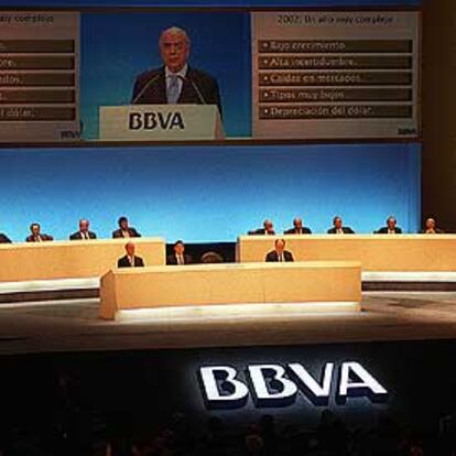 Reunión de la última junta de accionistas del BBVA.