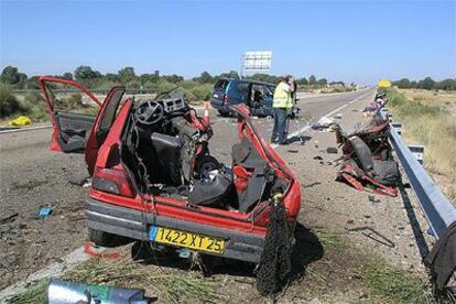 Estado en que quedaron los vehículos tras el accidente.