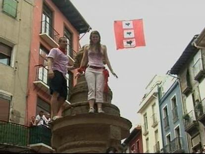 Vuelve 'el salto del guiri' a San Fermín