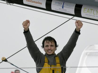 Didac Costa a su llegada a localidad francesa de Les Sables d’Olonne.