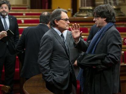 Mas i Puigdemont, al Parlament dijous.