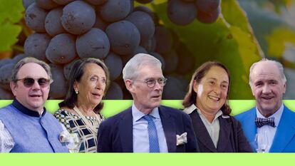 De izquierda a derecha, Hubert de Billy (Bodegas Pol Roger), Marimar Torres (Bodegas Torres), Paul Symington (Bodegas Symington), Albiera Antinori (Bodegas Antinori) y Pablo Álvarez (Bodegas Tempos Vega Sicilia).