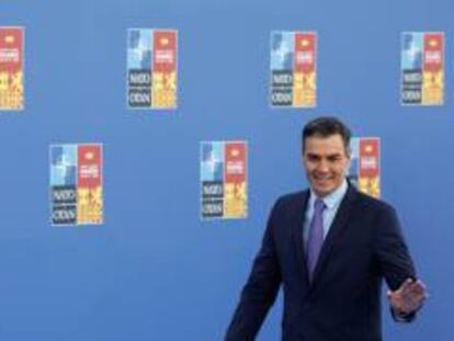 El presidente del Gobierno, Pedro Sánchez, asiste a una sesión de trabajo de una cumbre de la OTAN en Madrid.