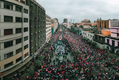 Procesión del Señor del Mar por las calles de Callao, Perú