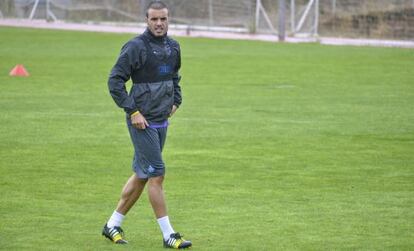 Pedro León, en un entrenamiento del Getafe.