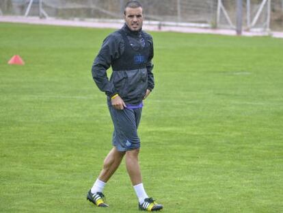 Pedro León, en un entrenamiento del Getafe.