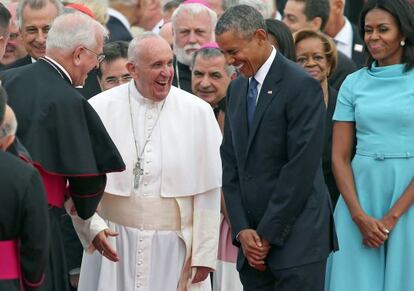 El presidente Obama recibe este martes al Papa a su llegada a EEUU.