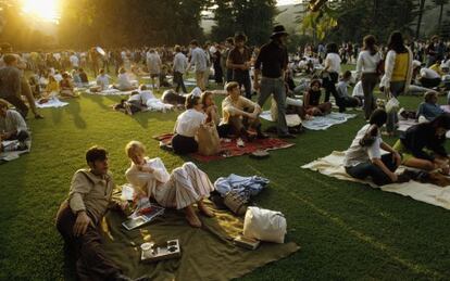El césped es el patio de butacas en el festival de Tanglewood (Lenox) donde la Orquesta Sinfónica de Boston tiene su sede de verano.