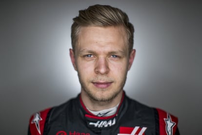 El piloto danés Kevin Magnussen de Haas F1.