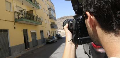 Fachada de la vivienda de Berja donde fue asesinada María del Carmen Marín.