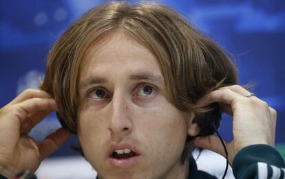 Luka Modric, durante la rueda de prensa.