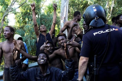 Some of the migrants who made it into Ceuta.