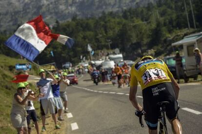 Chris Froome, durante la etapa de ayer.