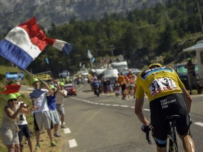 Chris Froome, durante la etapa de ayer.