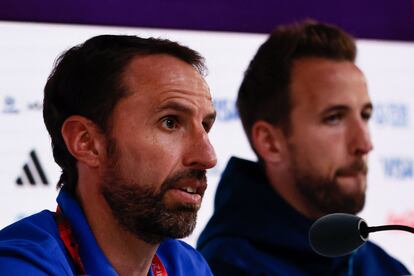 Gareth Southgate durante la rueda de prensa previa al partido de cuartos de final de este sábado.