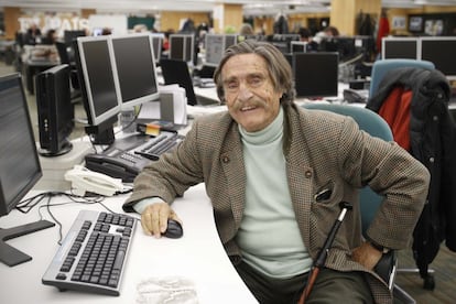 Miguel de la Quadra-Salcedo, durante una entrevista digital en la redacción de EL PAÍS, en 2013. 