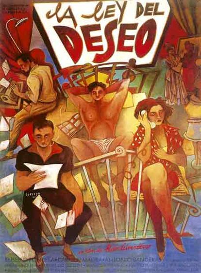 <i>La ley del deseo</i>, de 1987 fue otra de las películas de Almodóvar que marcaron la Movida.