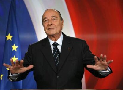 Chirac, durante su alocución por televisión y radio
