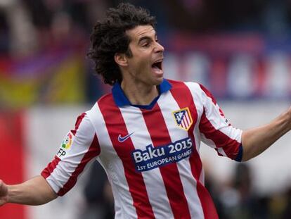 Tiago celebra su gol.