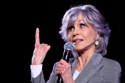 Jane Fonda, durante su charla en Cannes.