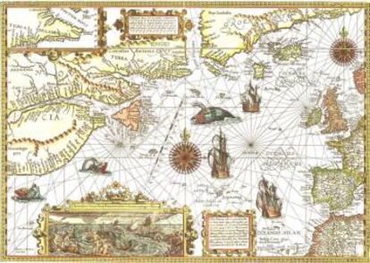 Mapa de 1592 que fue clave para ubicar los puertos balleneros de América del Norte.