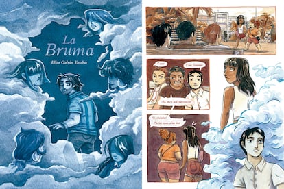 La portada y la página 21 de la novela gráfica 'La Bruma', de Elisa Galván.