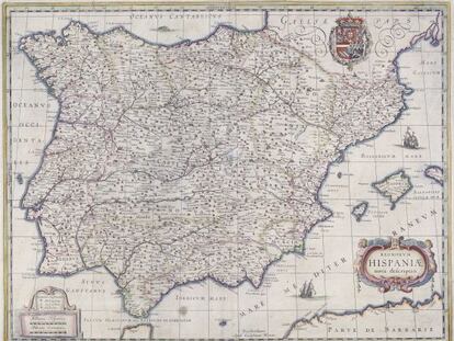Mapa de España publicado en Ámsterdam en 1631.