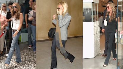 Victoria Beckham patentó su propia versión del bootcut: más rectos, con un acabado encerado y unos centímetros de más.