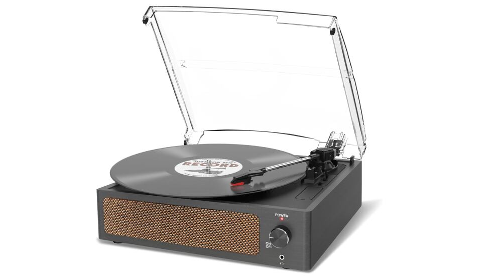 Tocadiscos de vinilo con altavoz incluido.