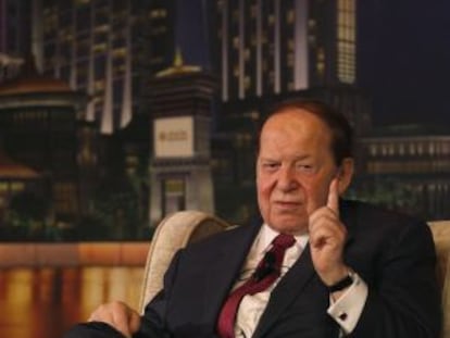 Sheldon Adelson durante una conferencia de prensa en Macao (China).