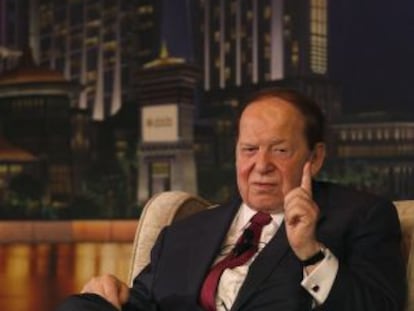 Sheldon Adelson durante una conferencia de prensa en Macao (China).