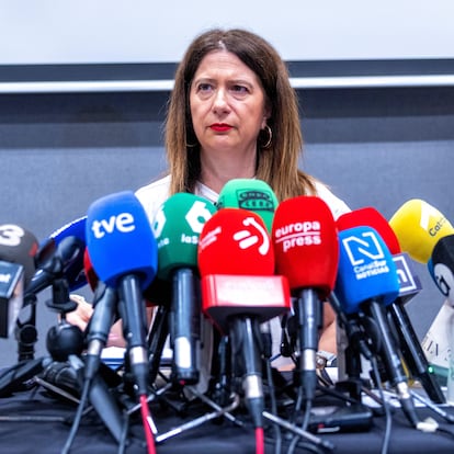 Leire Díez, durante una comparecencia el pasado mes de julio en Madrid. 