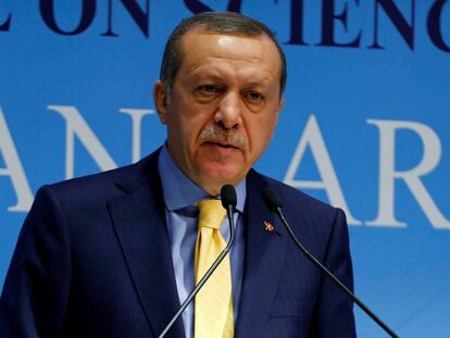El presidente turco, Recep Tayyip Erdogan, en un mitin en Ankara.