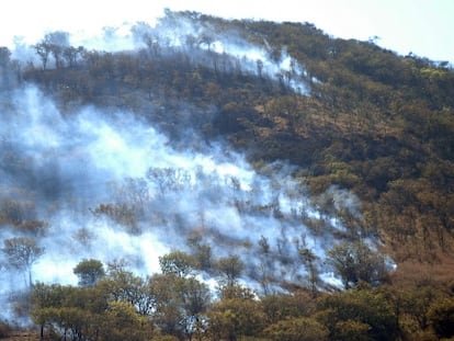 Incendio en un monte de Guatemala.