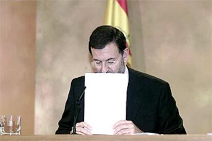 Mariano Rajoy, durante la rueda de prensa que ofreció ayer tras el Consejo de Ministros.