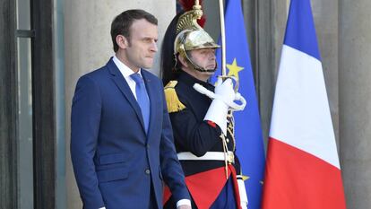 El presidente francés, Emmanuel Macron, ayer en el Elíseo.