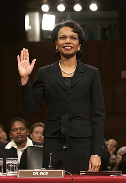 Condoleezza Rice, al iniciar su comparecencia ante el Senado.