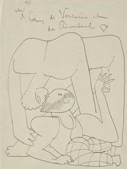Uno de los dibujos de Eisenstein que se exponen en el Palacio de Bellas Artes.