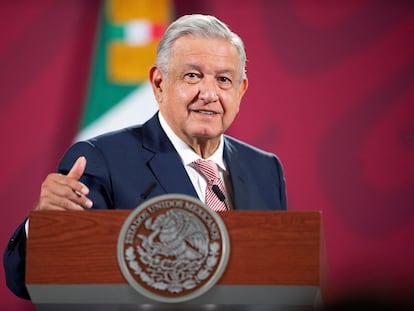 Andrés Manuel López Obrador, presidente de México, en una rueda de prensa este miércoles.