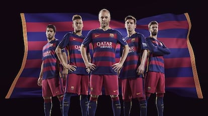 El nou equipament del Bar&ccedil;a per a la propera temporada.
 