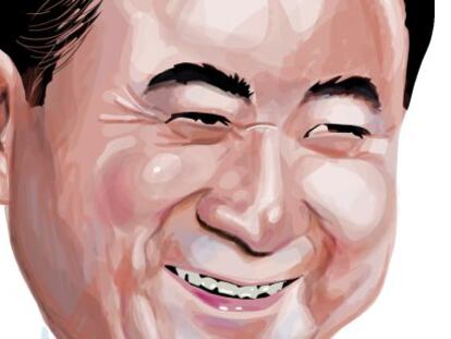Caricatura de Wang Jianlin, fundador y presidente del grupo Dalian Wanda.