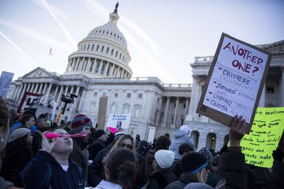 Manifestaci&oacute;n contra Trump, el s&aacute;bado ante el Capitolio. 