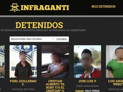 Portal sobre supuestos delincuentes en Hermosillo. Los rostros han sido difuminados por este diario.