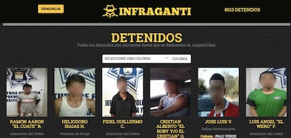 Portal sobre supuestos delincuentes en Hermosillo. Los rostros han sido difuminados por este diario.