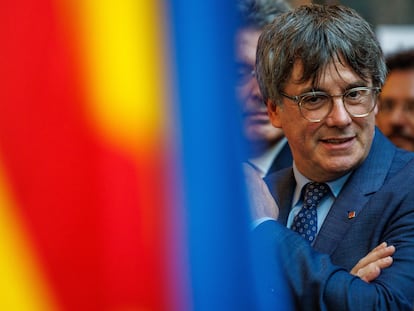 El expresidente Carles Puigdemont, el pasado martes, en el Parlamento Europeo en Bruselas.