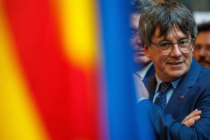 El expresidente Carles Puigdemont, el pasado martes, en el Parlamento Europeo en Bruselas.