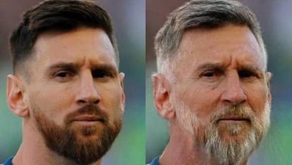 Imatge del jugador Leo Messi després d'aplicar-li el filtre d'envelliment de FaceApp.